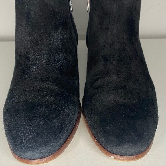 Sam Edelman Womens Petty Ankle Boot Sz 7.5 Black Suede Bootie Block Heel Comfy - Picture 4 of 15